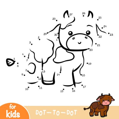 Sayı oyunu, çocuklar, boğa için eğitim nokta-nokta oyun
