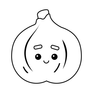 İncir sevimli yüzü olan çocuklar için boyama kitabı