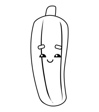 Sevimli bir yüzü ile kabak, çocuklar için boyama kitabı