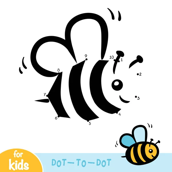 Numbers Game Education Dot Dot Game Children Bee — Stock Vector