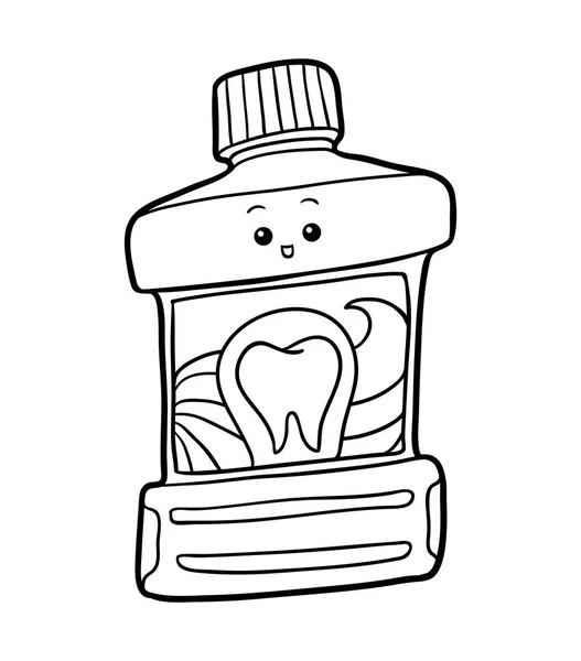 Coloring Book Children Mouth Rinse — Stock Vector