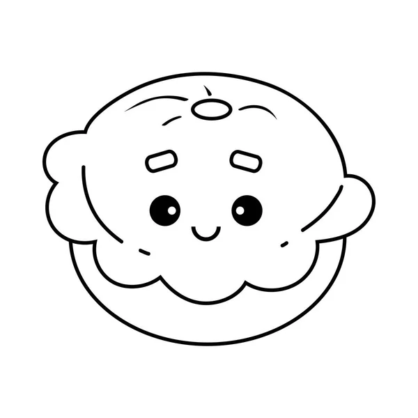 Libro Para Colorear Para Niños Pattypan Squash Con Una Cara — Vector de stock