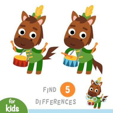 Farkları, eğitim oyun çocuklar için at davulcu bulun