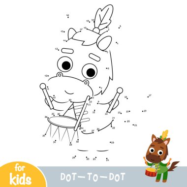 Sayı oyunu, çocuklar, at davulcu için eğitim nokta-nokta oyun