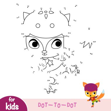 Sayı oyunu, çocuklar, tekerlekli paten Fox'ta için eğitim nokta-nokta oyun