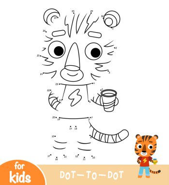 Sayı oyunu, çocuklar, kaplan için eğitim nokta-nokta oyun