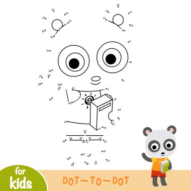 Sayı oyunu, çocuk, Panda ve kitap için eğitim nokta-nokta oyun