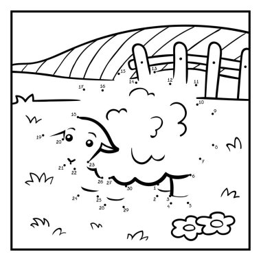 Sayı oyunu, çocuklar, koyun için eğitim nokta-nokta oyun