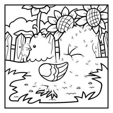 Sayı oyunu, eğitim nokta-nokta oyun, çocuklar için horoz