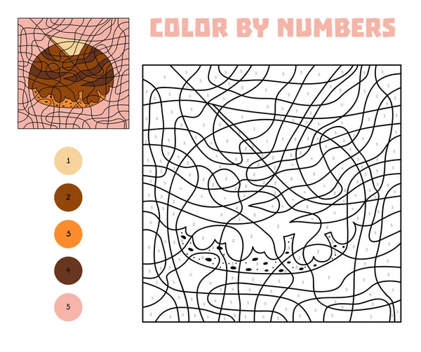 Χρώμα Από Αριθμό Εκπαίδευση Παιχνίδι Για Παιδιά Cupcake — Διανυσματικό Αρχείο