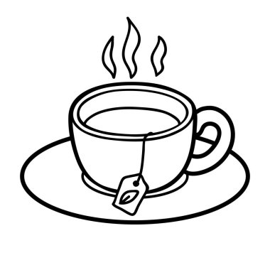 Çay çocuklar için boyama kitabı