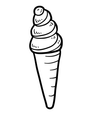 Dondurma koni, çocuklar için boyama kitabı