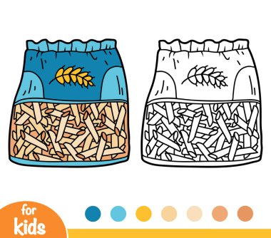 Penne makarna çanta içinde çocuklar için boyama kitabı