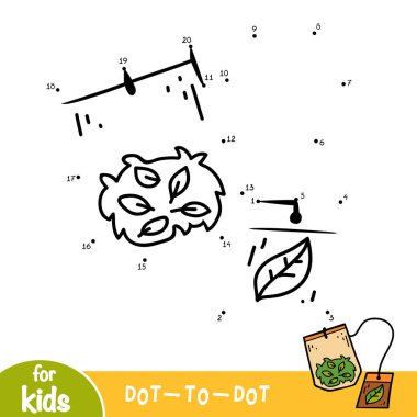 Sayı oyunu, çocuklar, çay poşeti için eğitim nokta-nokta oyun