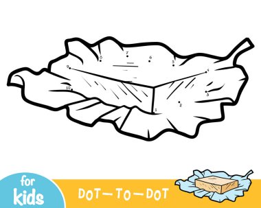 Sayı oyunu, çocuklar için eğitim nokta-nokta oyun kağıt ambalaj üzerinde tereyağı