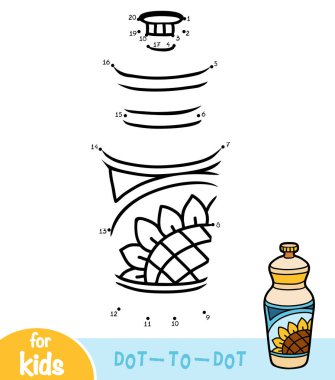 Sayılar oyunu, çocuklar için eğitim nokta-nokta oyun, plastik şişe ayçiçek yağı