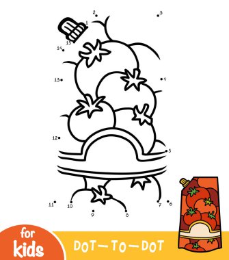 Sayı oyunu, çocuklar, ketçap paketi için eğitim nokta-nokta oyun