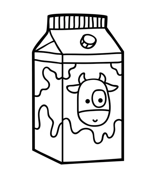 Omalovánky Pro Děti Krabice Mléka — Stockový vektor