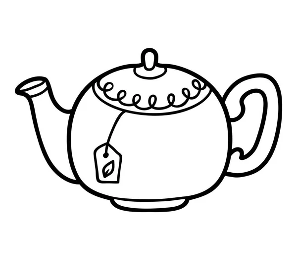 Coloring Book Children Teapot — Stock Vector