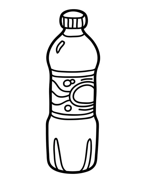水のボトルの子供のための塗り絵 — ストックベクタ