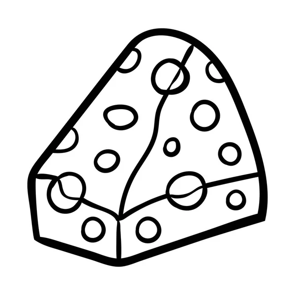 Peynir Çocuklar Için Boyama Kitabı — Stok Vektör
