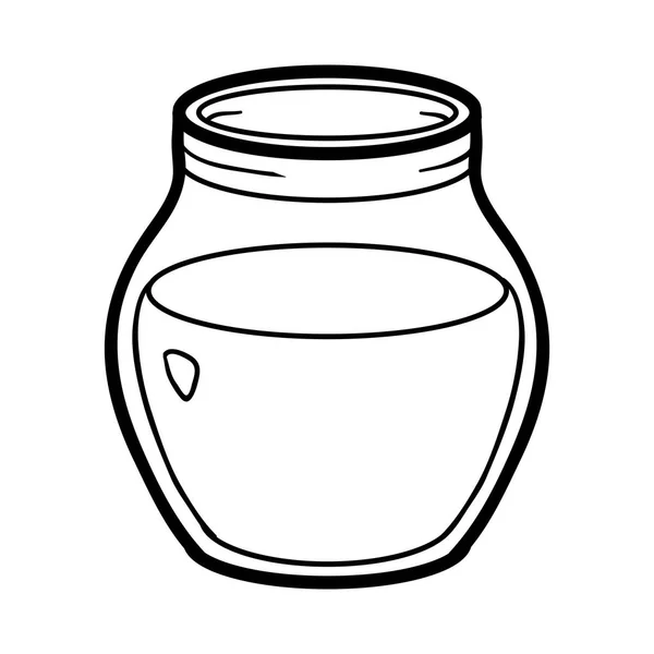 蜂蜜の瓶の子供のためのぬり絵の本 — ストックベクタ