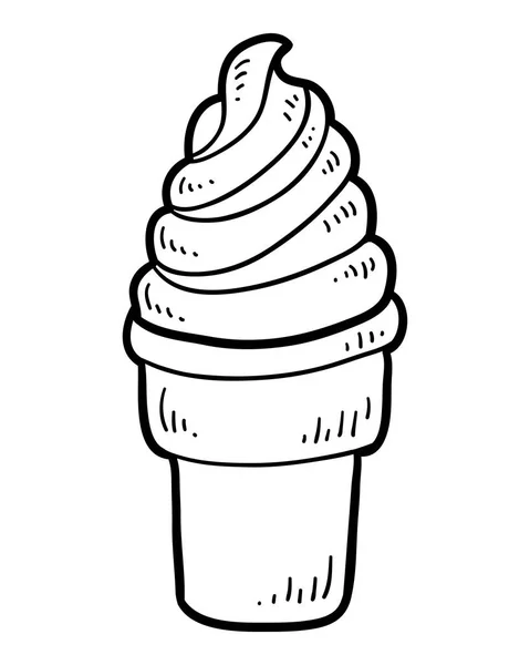 Coloring Book Children Ice Cream Cone — Stock Vector