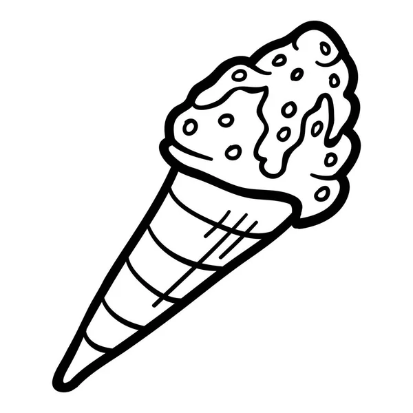Coloring Book Children Ice Cream Cone — Stock Vector