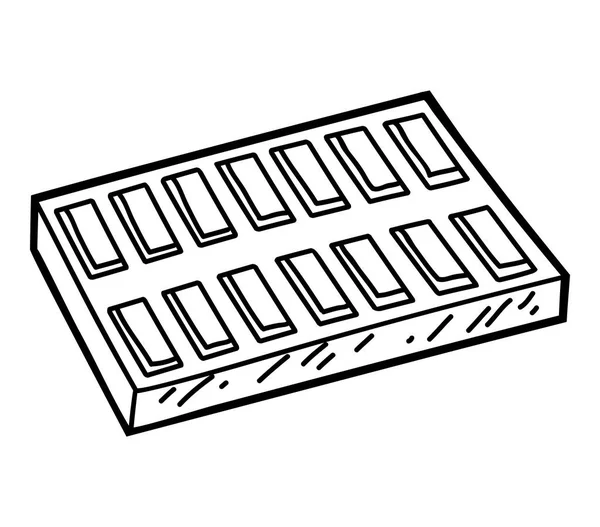 Malbuch Für Kinder Schokoladentafel — Stockvektor