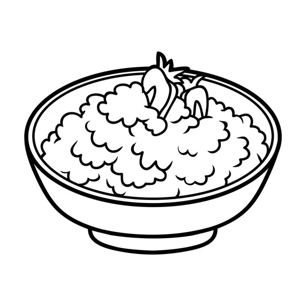 儿童着色书 小屋奶酪与浆果在碗里 — 图库矢量图片