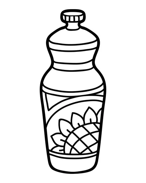 儿童彩书 塑料瓶中的向日葵油 — 图库矢量图片