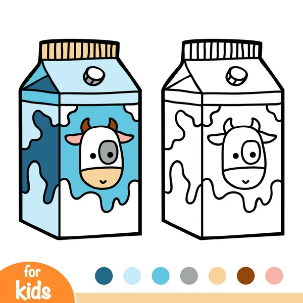 Coloring Book Children Milk Box — Stock Vector