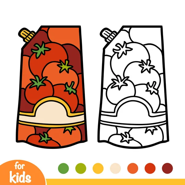 Målarbok För Barn Ketchup Pack — Stock vektor
