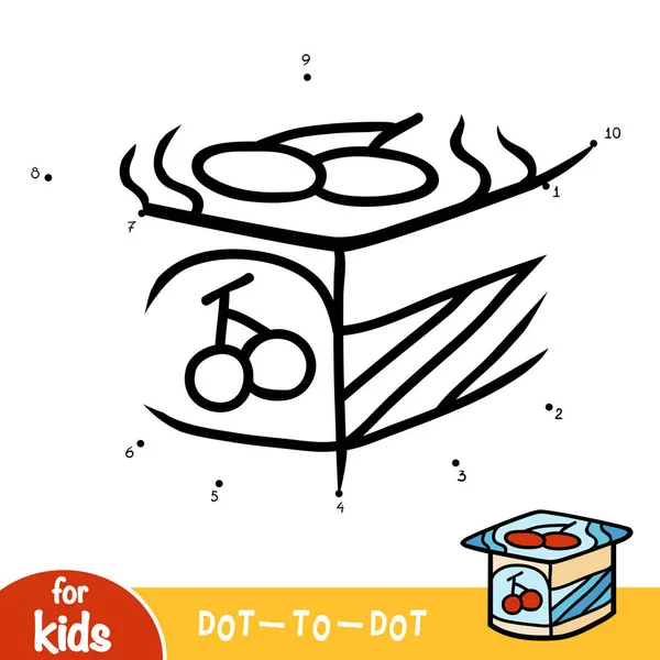 Игра Чисел Обучение Dot Dot Игра Детей Чашка Йогурта — стоковый вектор