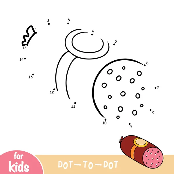 Números Juego Educación Punto Punto Juego Para Los Niños Salami — Vector de stock