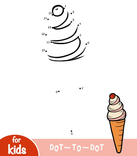 Игра Чисел Образовательная Игра Детей Конус Мороженого — стоковый вектор
