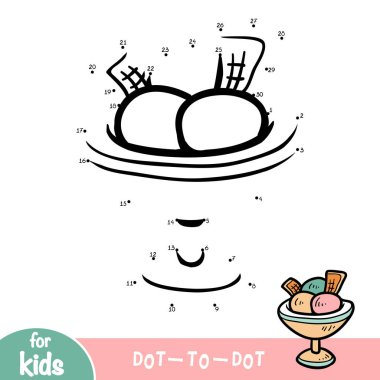 Sayı oyunu, nokta-nokta oyun, çocuklar için dondurma kase