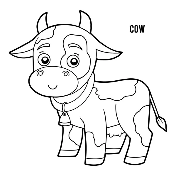 Omalovánky, kráva — Stockový vektor