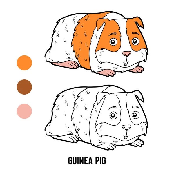 Livro para colorir, porco da Guiné —  Vetores de Stock