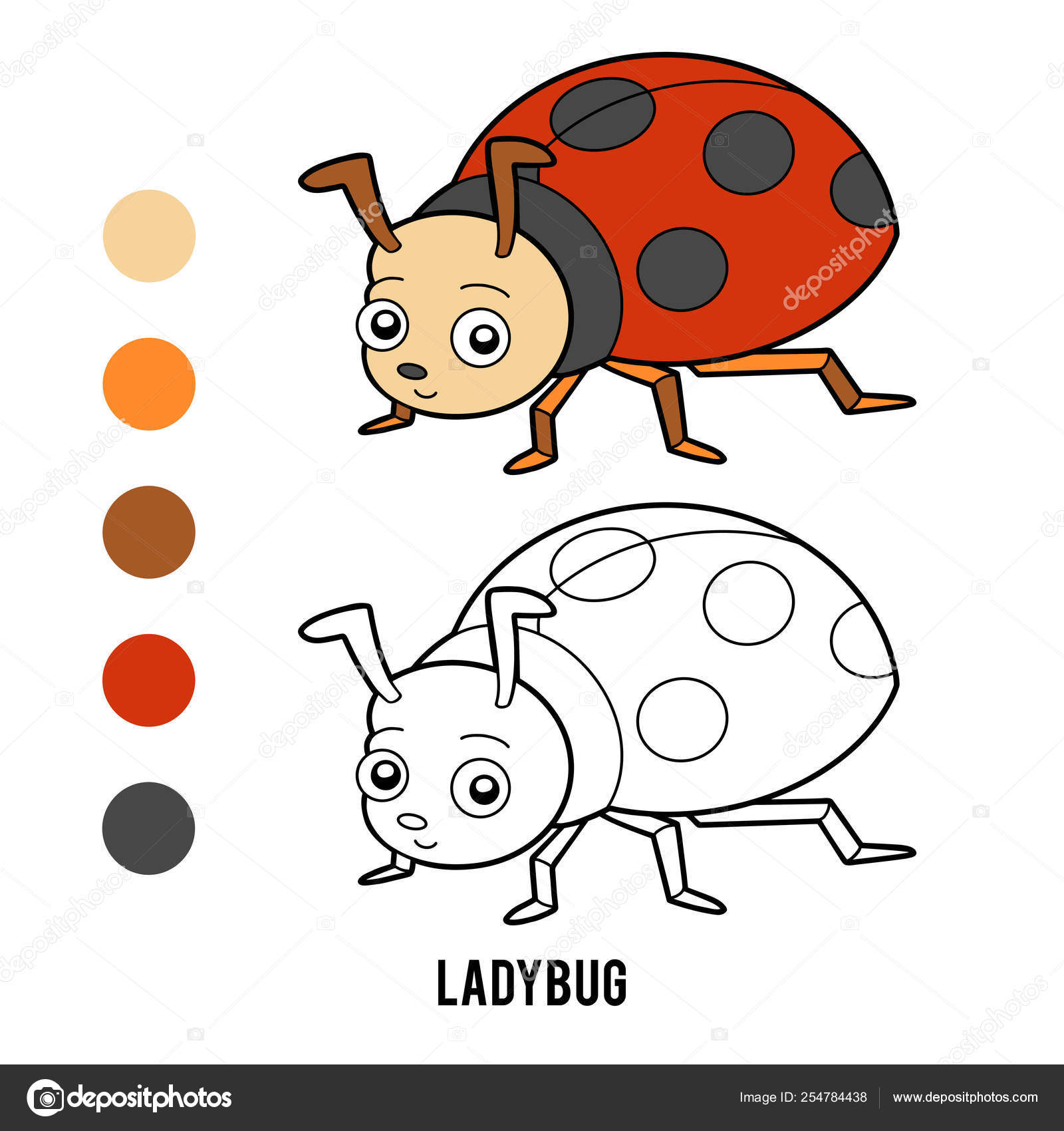 Download Coloring Book Ladybug Vector Image By C Ksenya Savva Vector Stock 254784438