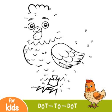 Sayılar oyunu, çocuklar için nokta oyunu nokta, Tavuk