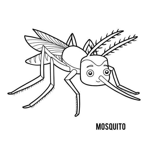 색칠 하기 책, 모기 — 스톡 벡터