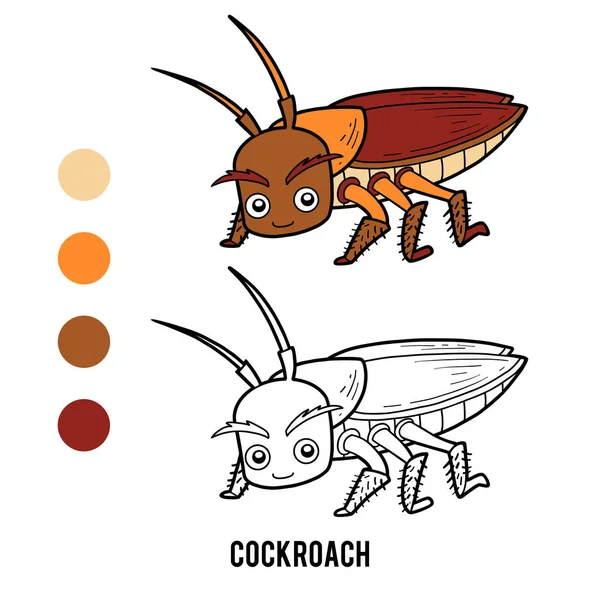 Buku mewarnai, Cockroach - Stok Vektor