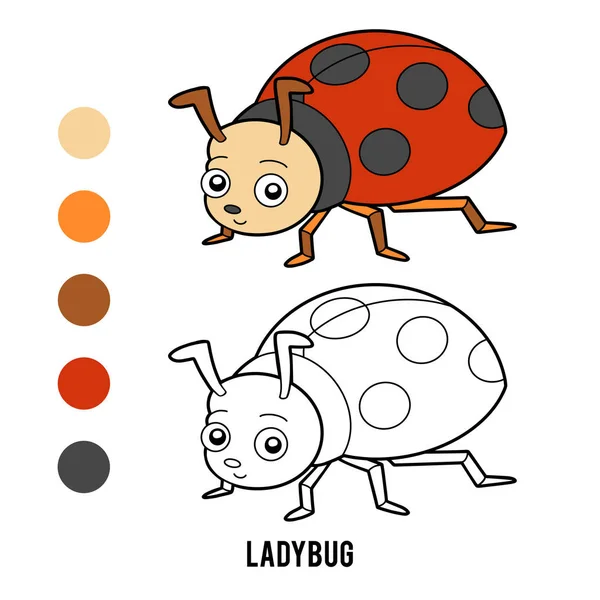 Buku mewarnai, Ladybug - Stok Vektor
