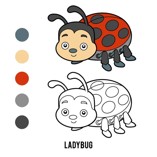 Buku mewarnai, Ladybug - Stok Vektor