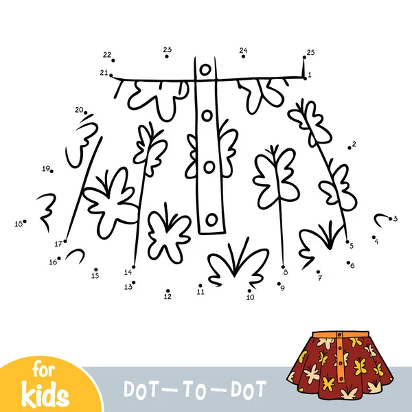 Numbers game, dot to dot game for children, Юбка — стоковый вектор