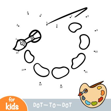 Sayılar oyunu, çocuklar için eğitim oyunu, Boya fırçası ile Sanat paleti