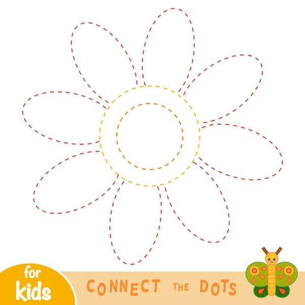 Conecta los puntos, juego para niños, Flor — Archivo Imágenes Vectoriales