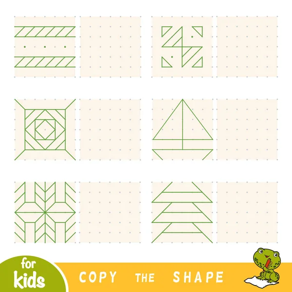 子供のための絵、教育ゲームをコピーします。幾何学的で自然な装飾品を描く — ストックベクタ