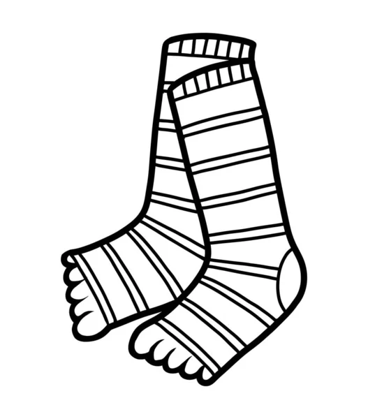 Розмальовка, шкарпетки для ніг — стоковий вектор
